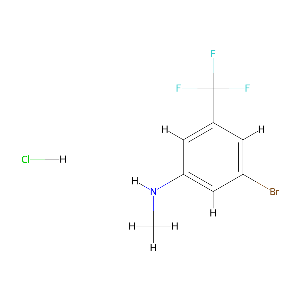 (3-Bromo-5-trifluoromethyl-phenyl)-methyl-amine hydrochloride molecular structure, CAS 2155856-59-8