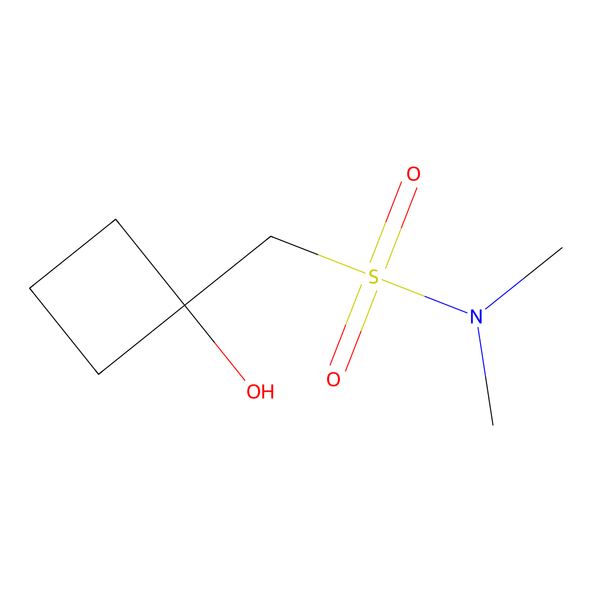 1-(1-hydroxycyclobutyl)-N,N-dimethylmethanesulfonamide molecular structure, CAS 2155856-66-7