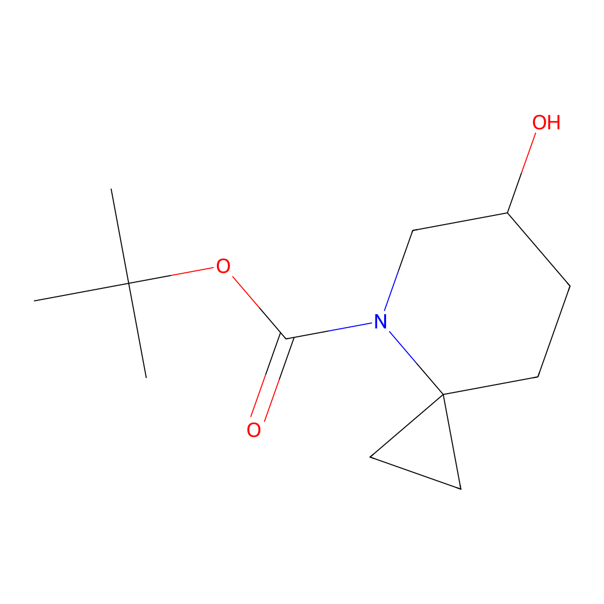 tert-Butyl 6-hydroxy-4-azaspiro[2.5]octane-4-carboxylate molecular structure, CAS 2155867-30-2