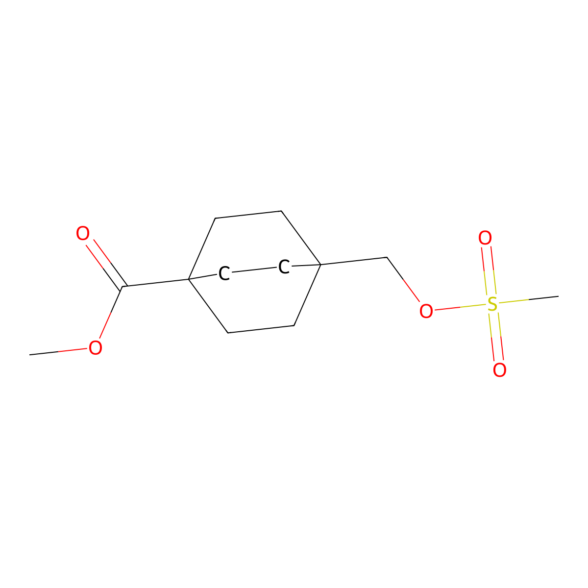 4-Methanesulfonyloxymethyl-bicyclo[2.2.2]octane-1-carboxylic acid methyl ester molecular structure, CAS 2155871-19-3