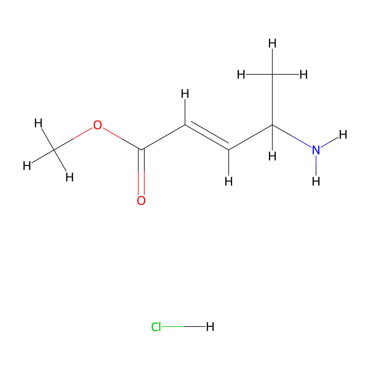 Methyl 4-aminopent-2-enoate hydrochloride molecular structure, CAS 2155873-14-4