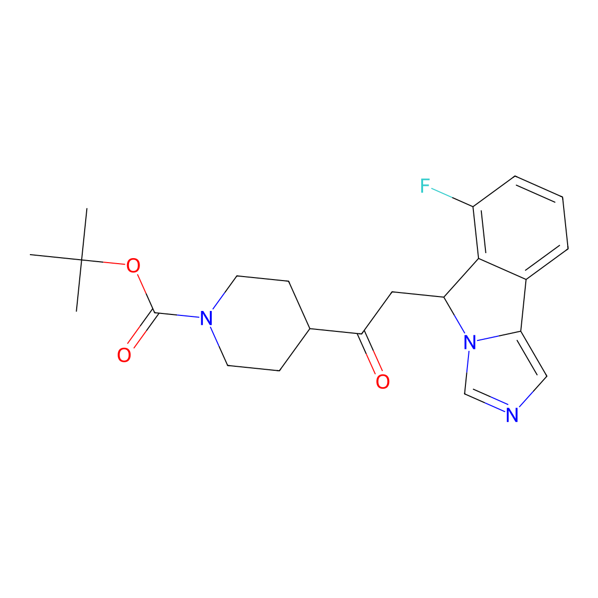 1-Boc-4-[2-(6-fluoro-5H-imidazo[5,1-a]isoindol-5-yl)acetyl]piperidine molecular structure, CAS 2155874-61-4