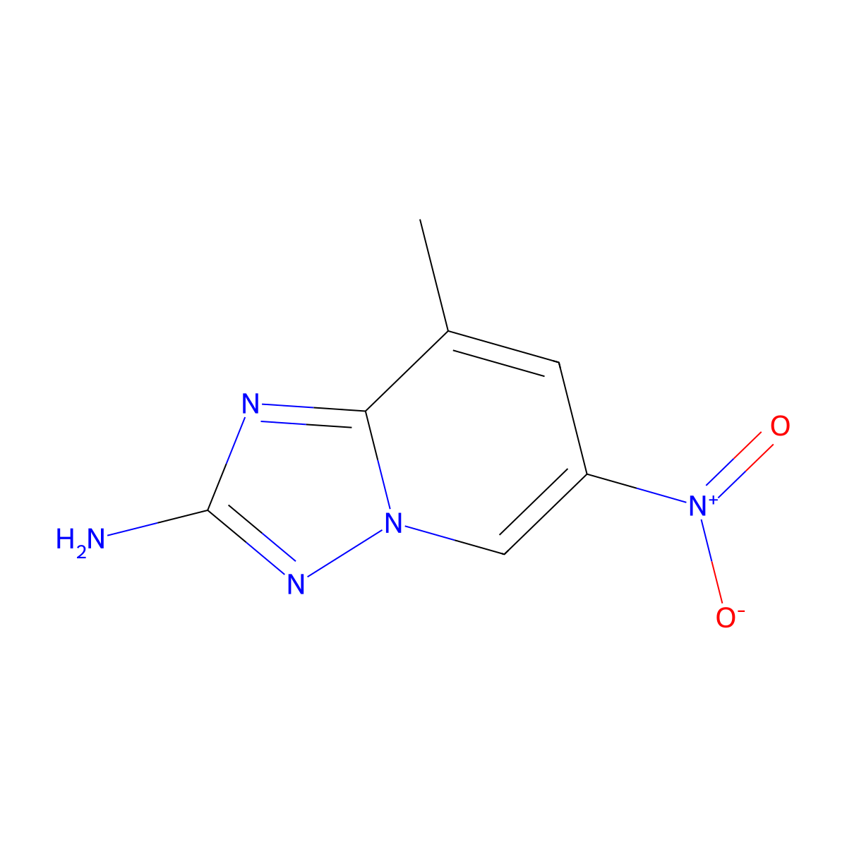8-Methyl-6-nitro-[1,2,4]triazolo[1,5-a]pyridin-2-amine molecular structure, CAS 2155874-67-0