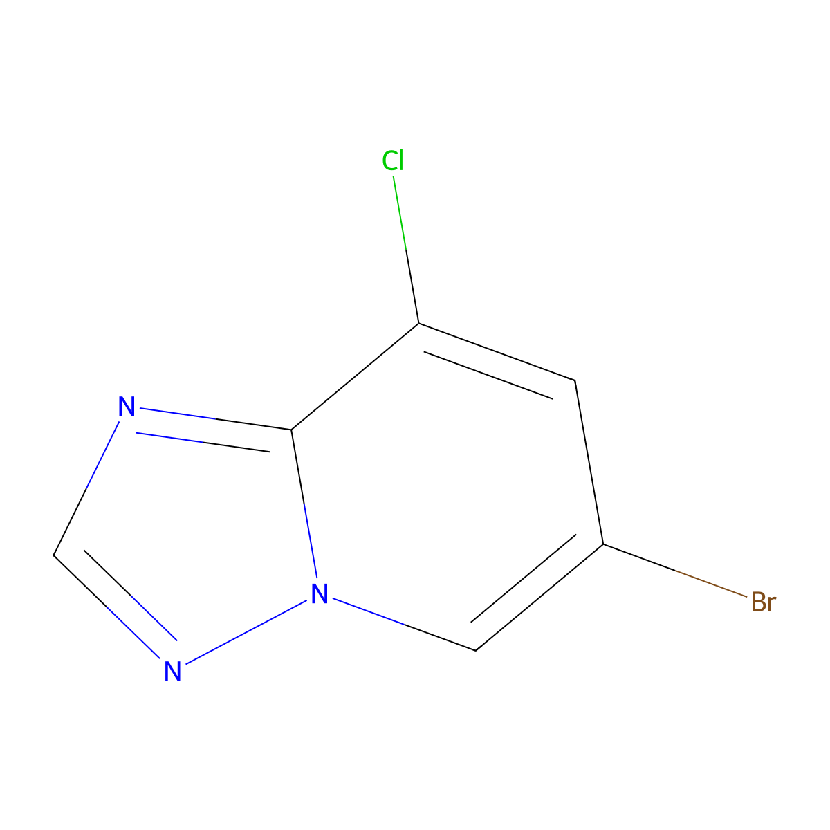 6-Bromo-8-chloro-[1,2,4]triazolo[1,5-a]pyridine molecular structure, CAS 2155874-88-5