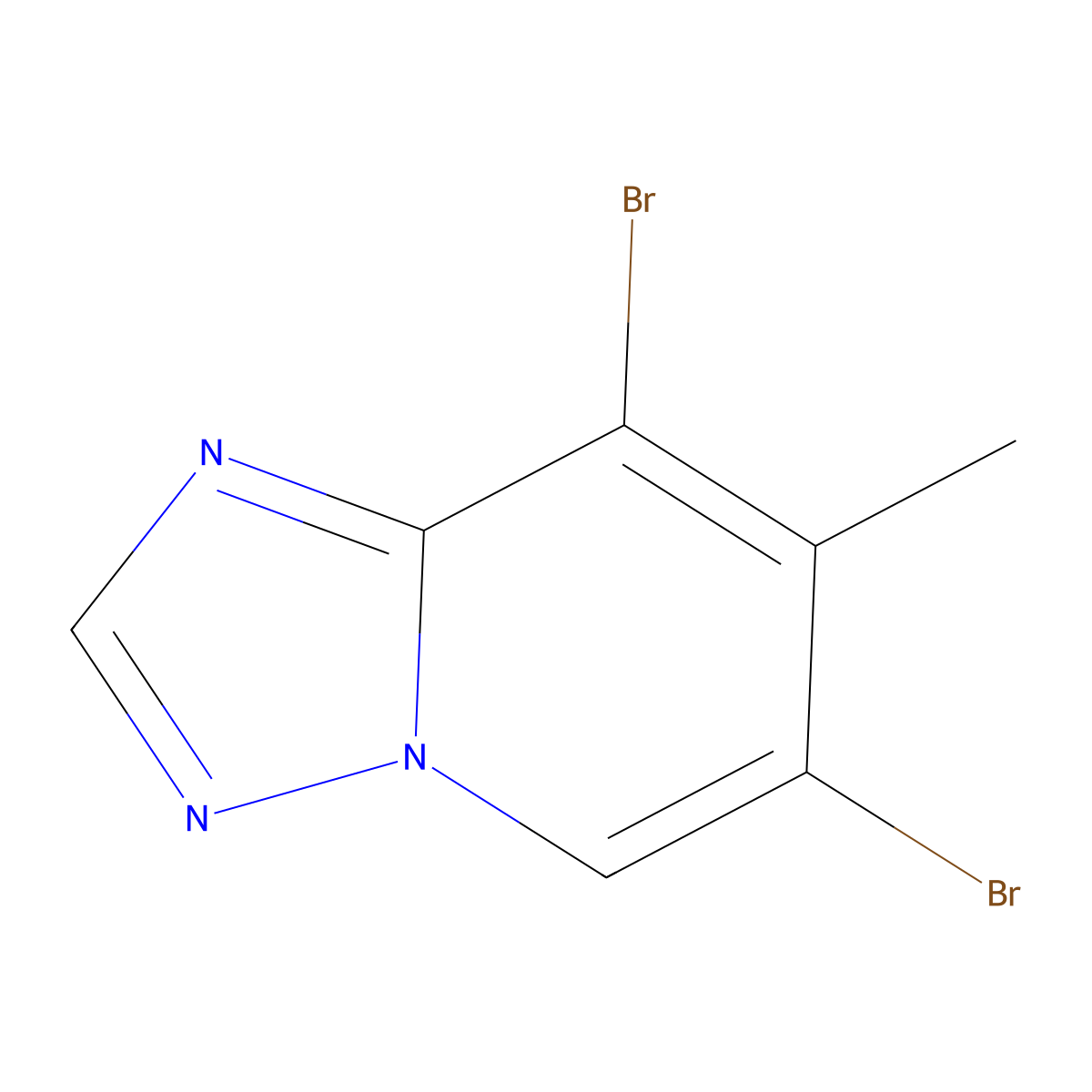 6,8-Dibromo-7-methyl-[1,2,4]triazolo[1,5-a]pyridine molecular structure, CAS 2155875-36-6