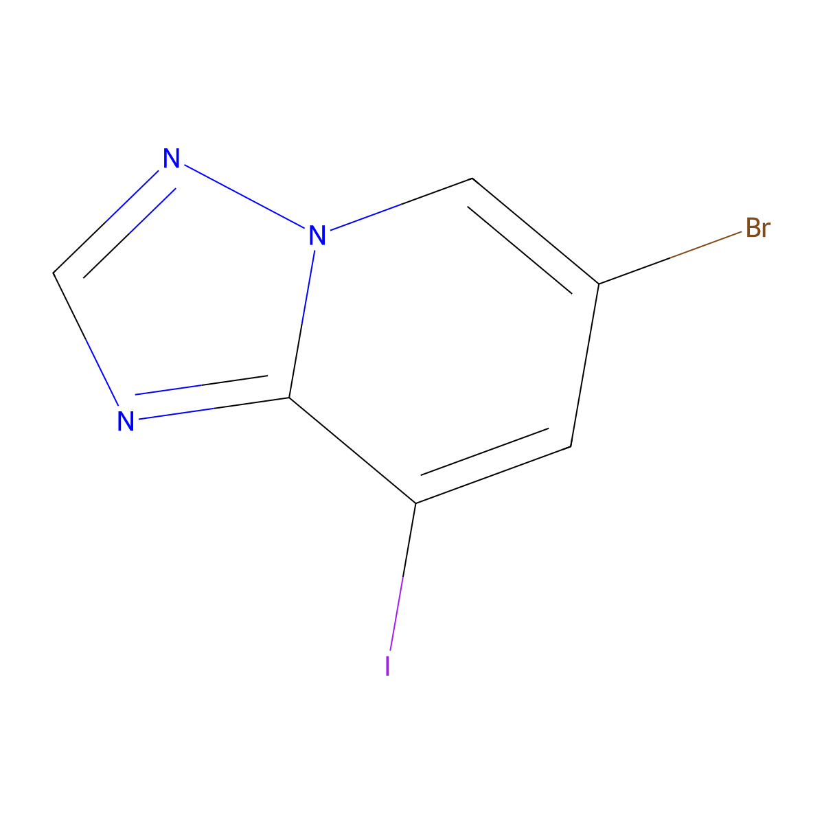 6-Bromo-8-iodo-[1,2,4]triazolo[1,5-a]pyridine molecular structure, CAS 2155875-91-3