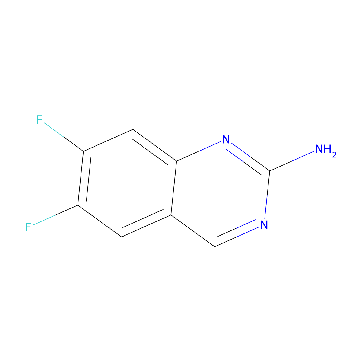 6,7-Difluoroquinazolin-2-amine molecular structure, CAS 2155875-97-9
