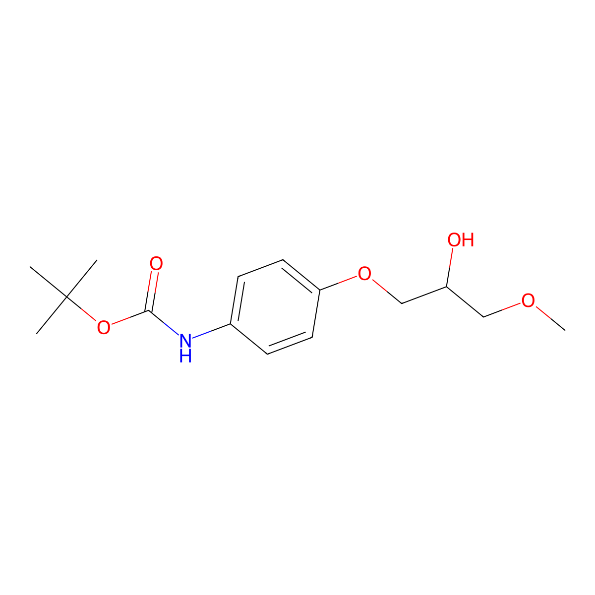 tert-Butyl (4-(2-hydroxy-3-methoxypropoxy)phenyl)carbamate molecular structure, CAS 2155875-98-0