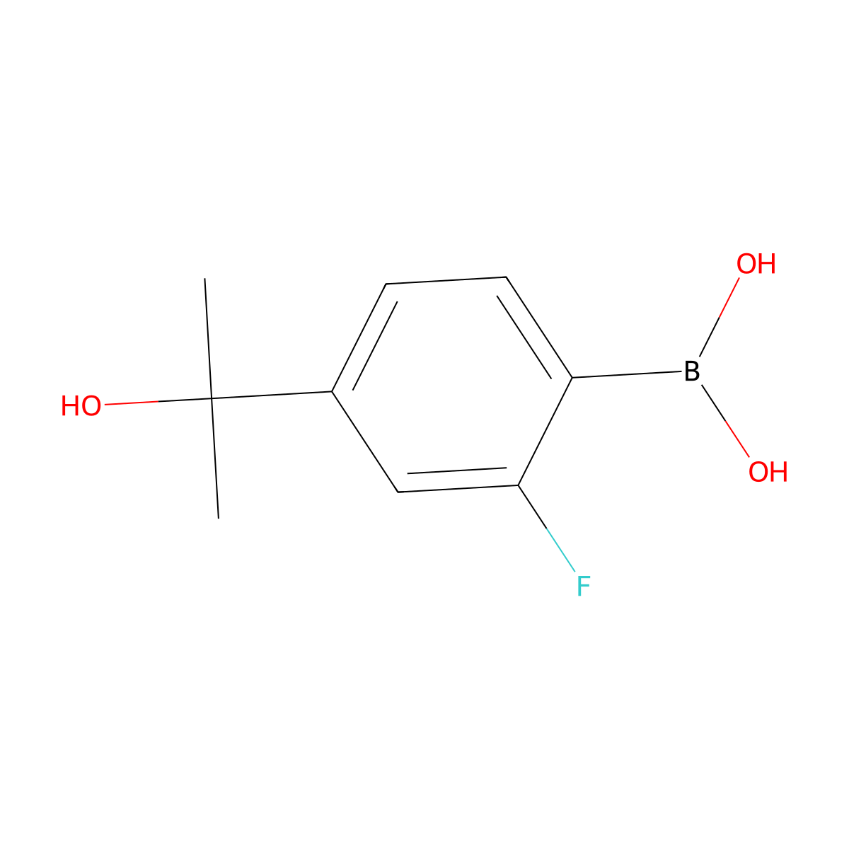 [2-Fluoro-4-(2-hydroxypropan-2-yl)phenyl]boronic acid molecular structure, CAS 2155883-33-1