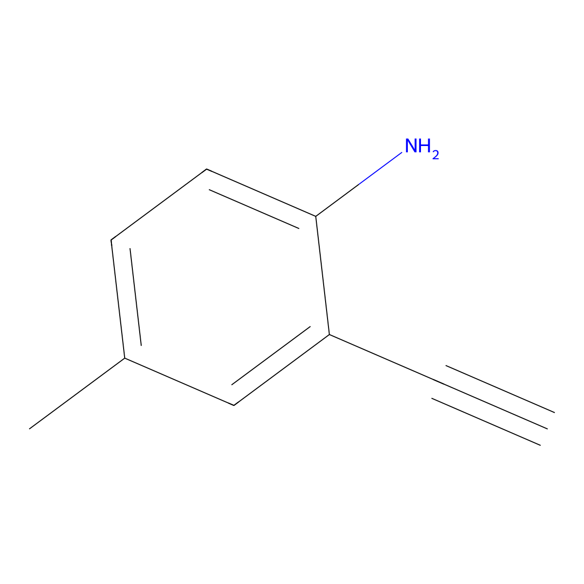 2-Ethynyl-4-methylaniline molecular structure, CAS 215589-37-0