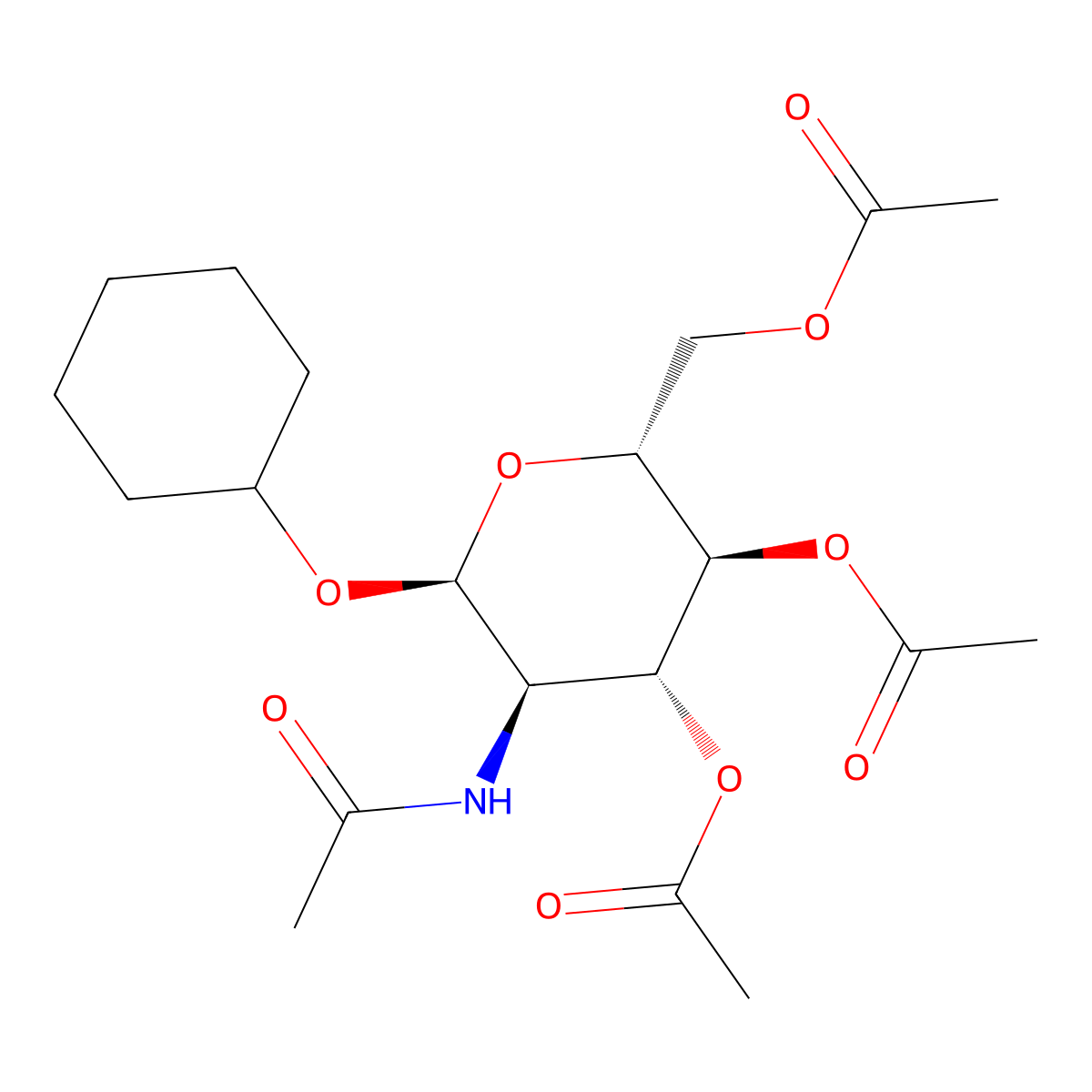 [(2R,3S,4R,5R,6S)-5-acetamido-3,4-diacetyloxy-6-cyclohexyloxyoxan-2-yl]methyl acetate molecular structure, CAS 21559-74-0
