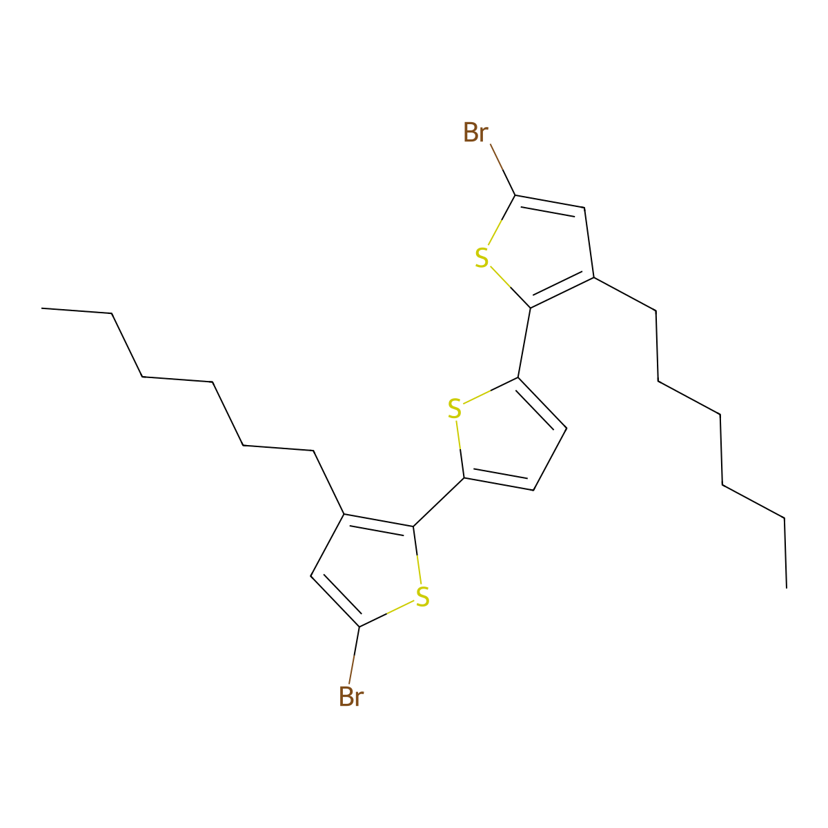 5,5''-Dibromo-3,3''-dihexyl-2,2':5',2''-terthiophene molecular structure, CAS 215591-73-4