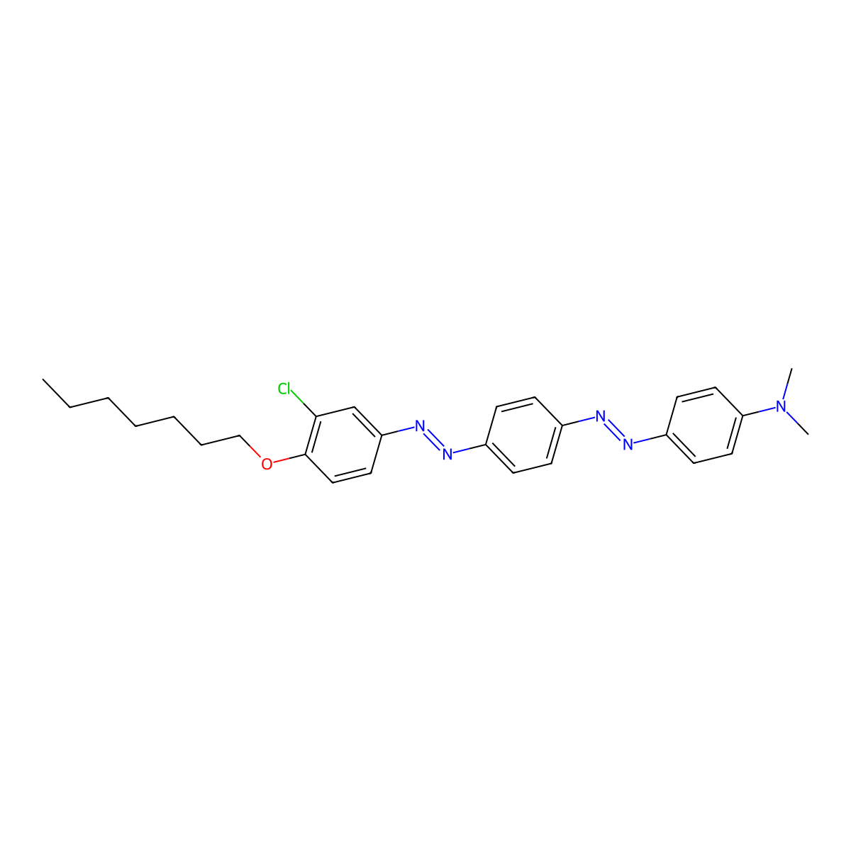 4-[(E)-[4-[(E)-[3-Chloro-4-(heptyloxy)phenyl]diazenyl]phenyl]diazenyl]-N,N-dimethylaniline molecular structure, CAS 215591-76-7