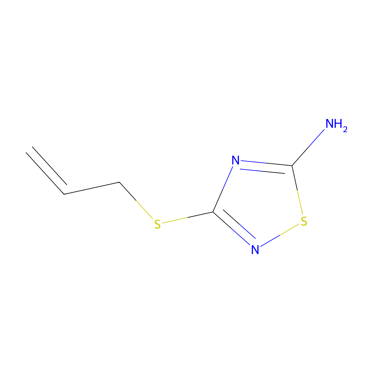 3-Allylsulfanyl-[1,2,4]thiadiazol-5-ylamine molecular structure, CAS 215593-28-5