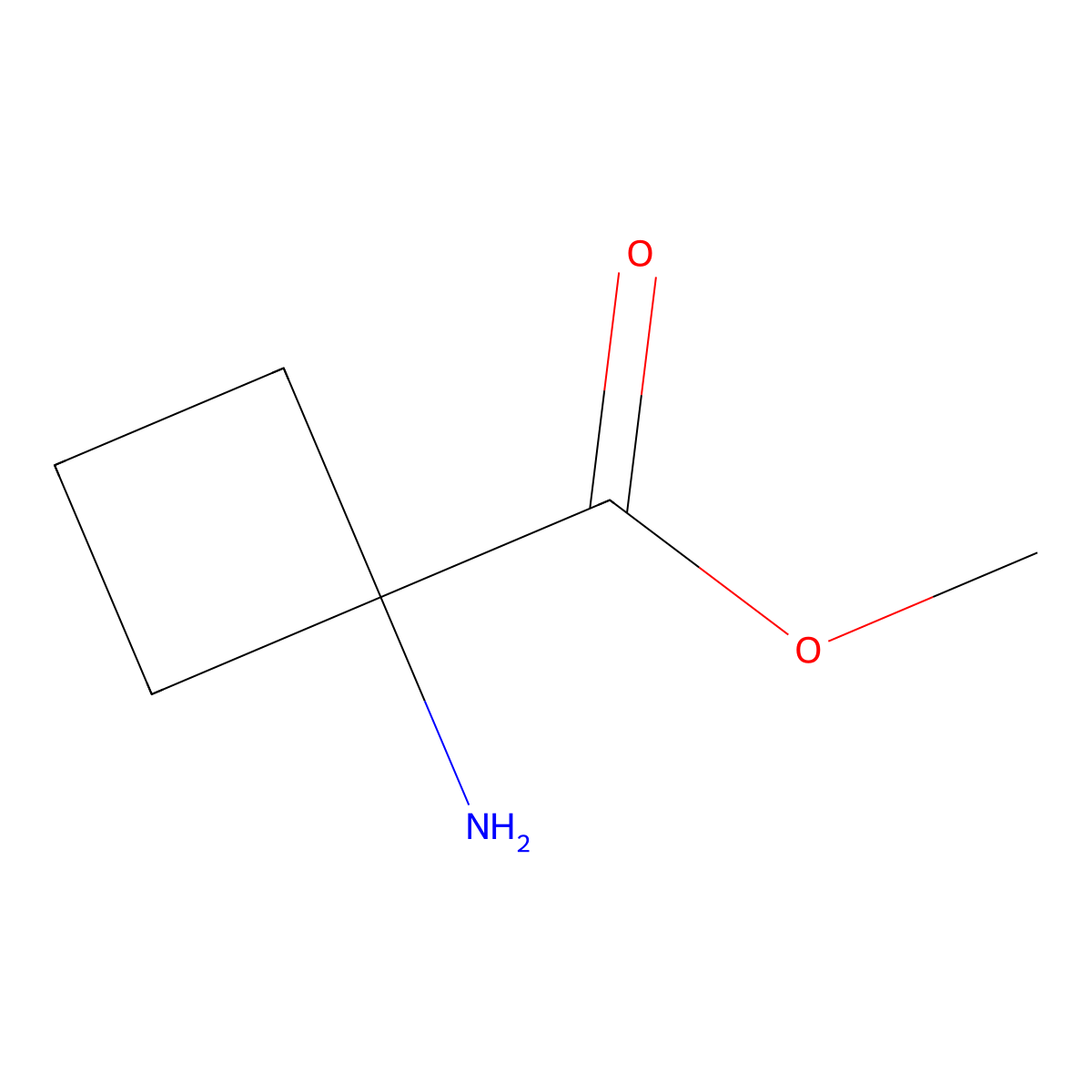 Methyl 1-aminocyclobutanecarboxylate molecular structure, CAS 215597-35-6