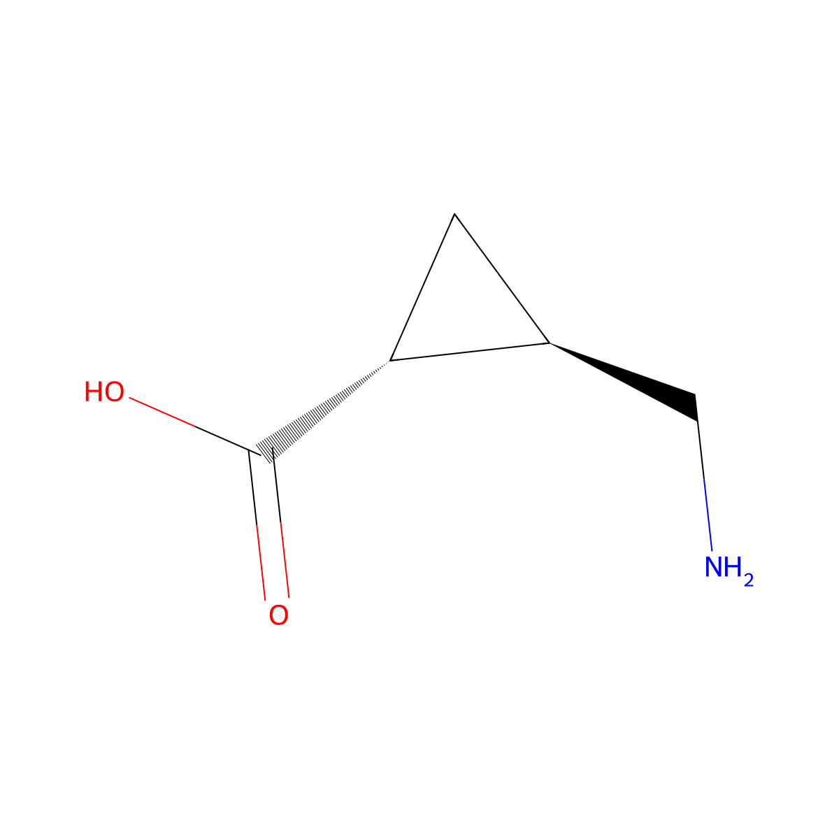rel-(1R,2R)-2-(Aminomethyl)cyclopropanecarboxylic acid molecular structure, CAS 215597-45-8