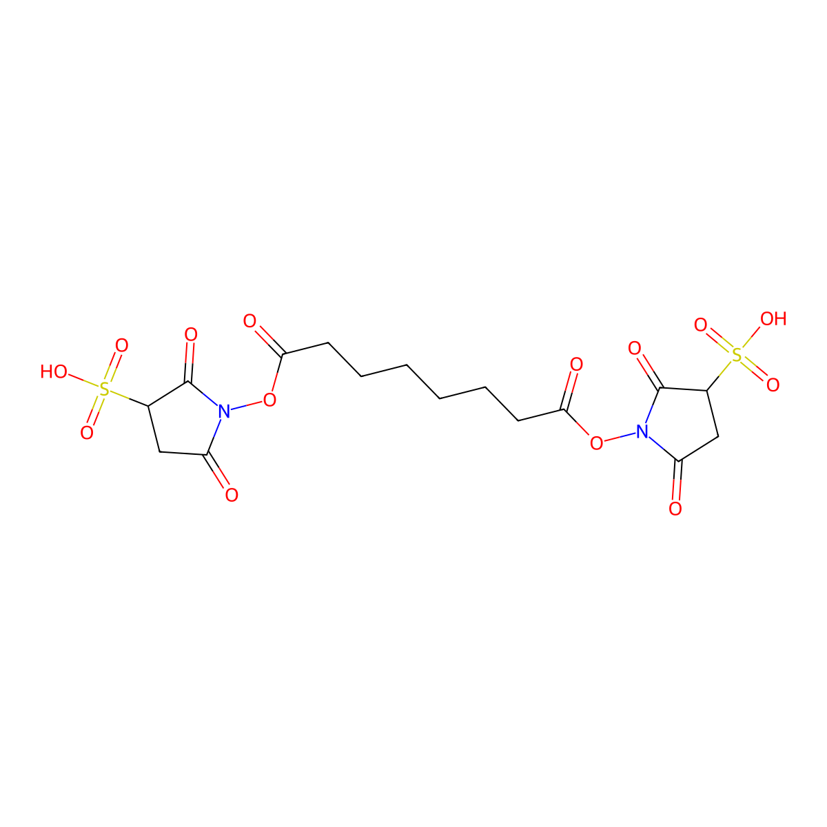 Bis(sulfosuccinimidyl) suberate molecular structure, CAS 215597-92-5