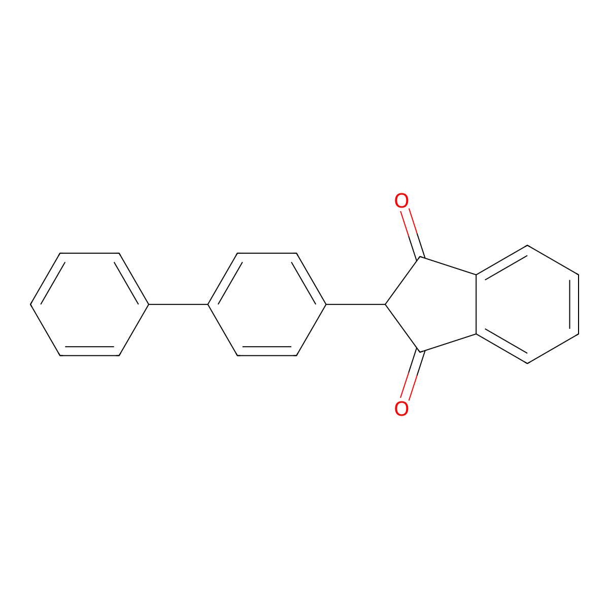 2-([1,1'-Biphenyl]-4-yl)-1H-indene-1,3(2H)-dione molecular structure, CAS 2156-14-1