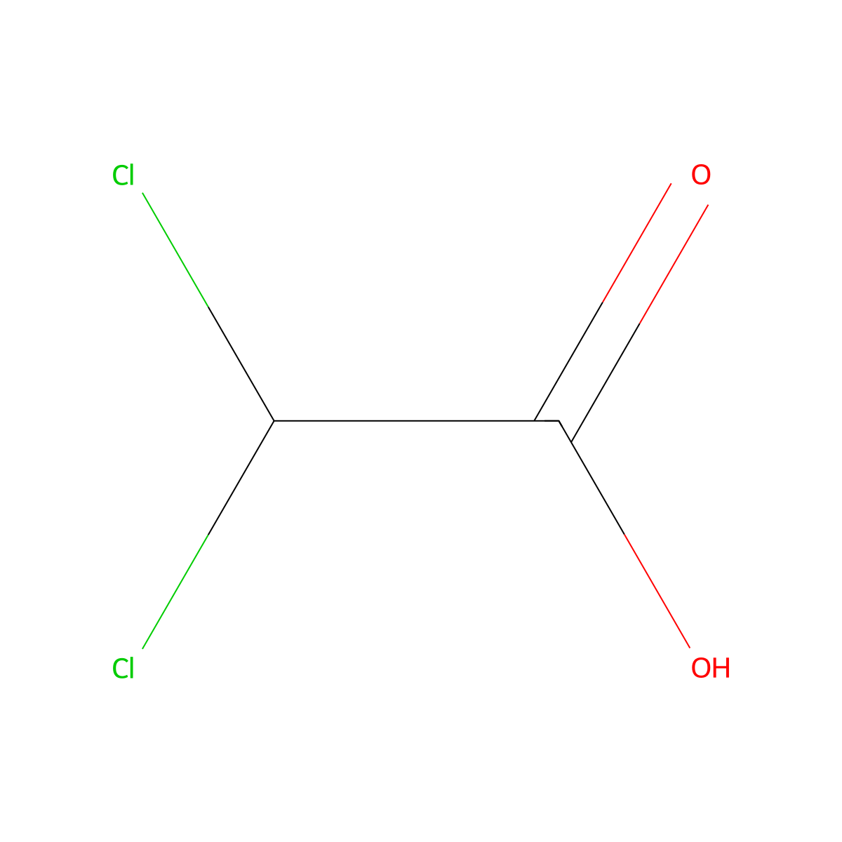 Dichloroacetic Acid molecular structure, CAS 2156-56-1