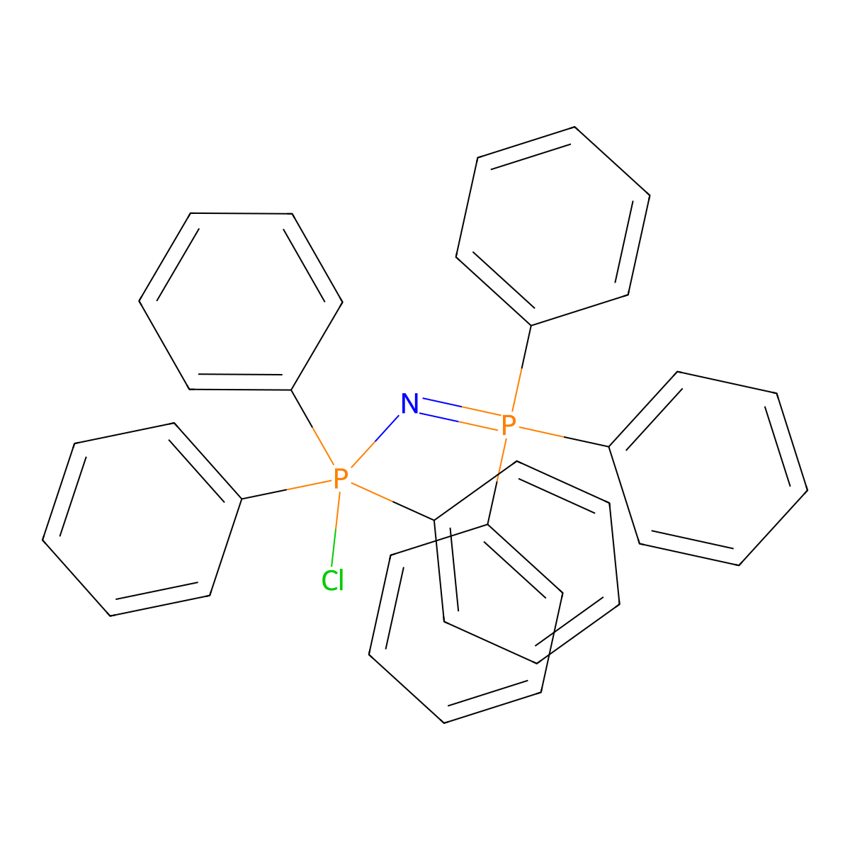 1-Chloro-1,1,1-triphenyl-N-(triphenylphosphoranylidene)phosphoranamine molecular structure, CAS 2156-68-5