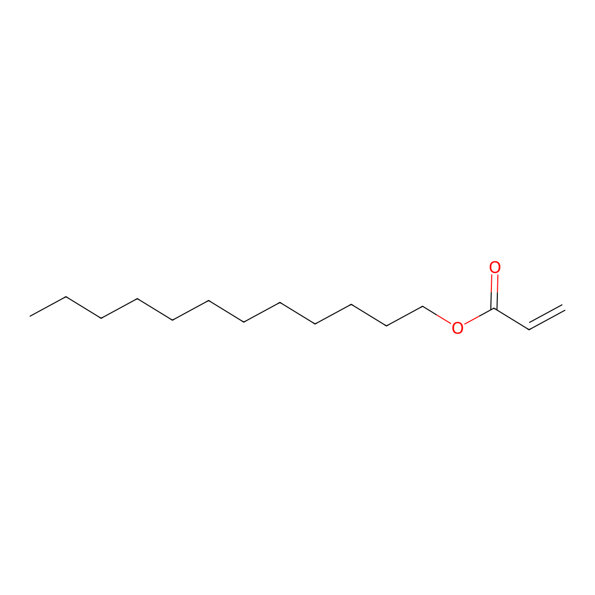 Lauryl acrylate molecular structure, CAS 2156-97-0