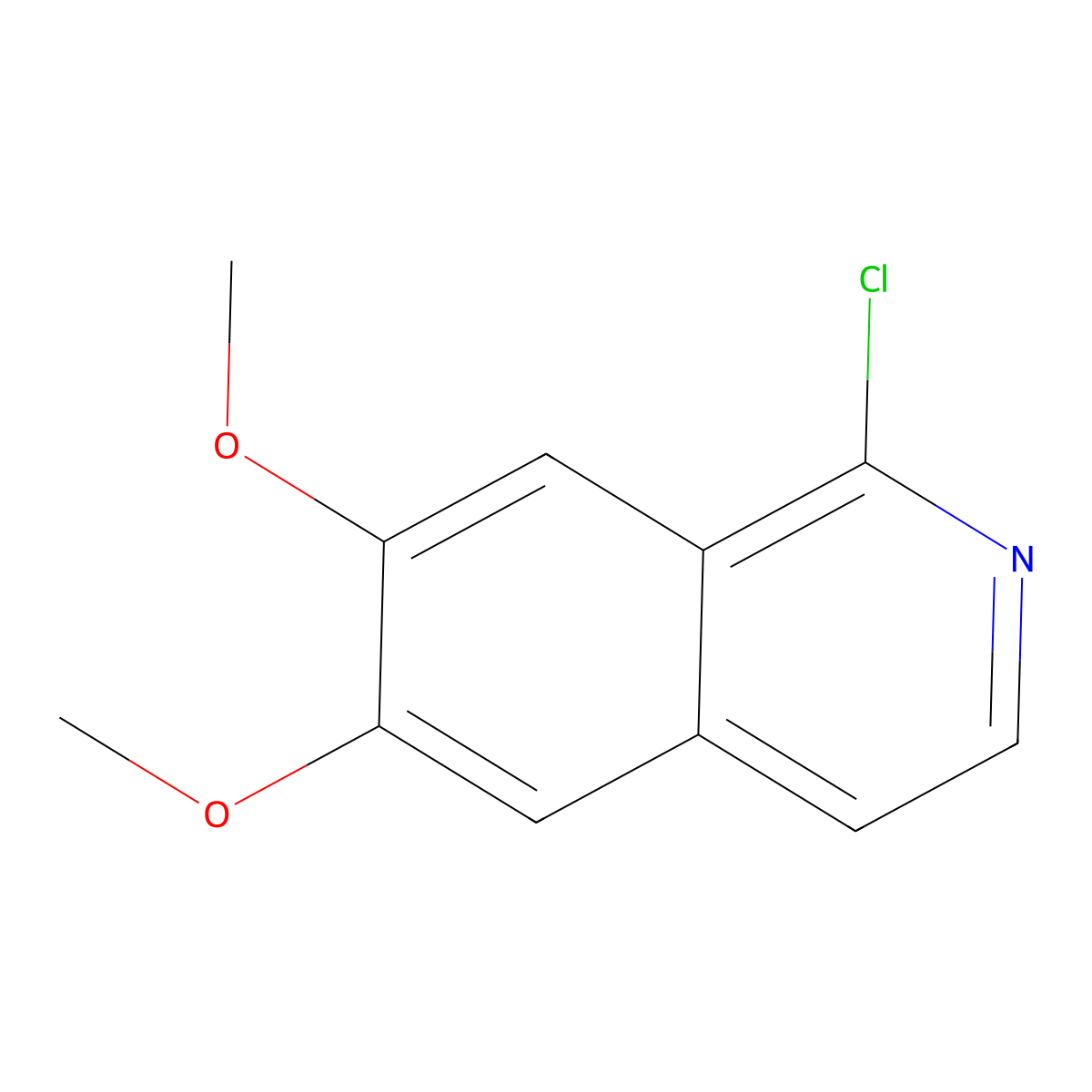 1-Chloro-6,7-dimethoxyisoquinoline molecular structure, CAS 21560-29-2