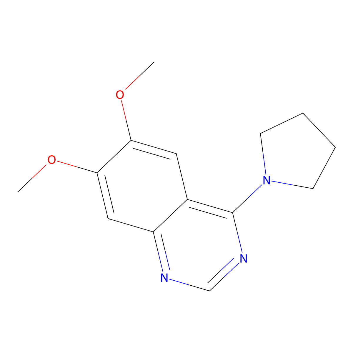 6,7-Dimethoxy-4-(pyrrolidin-1-yl)quinazoline molecular structure, CAS 21560-65-6