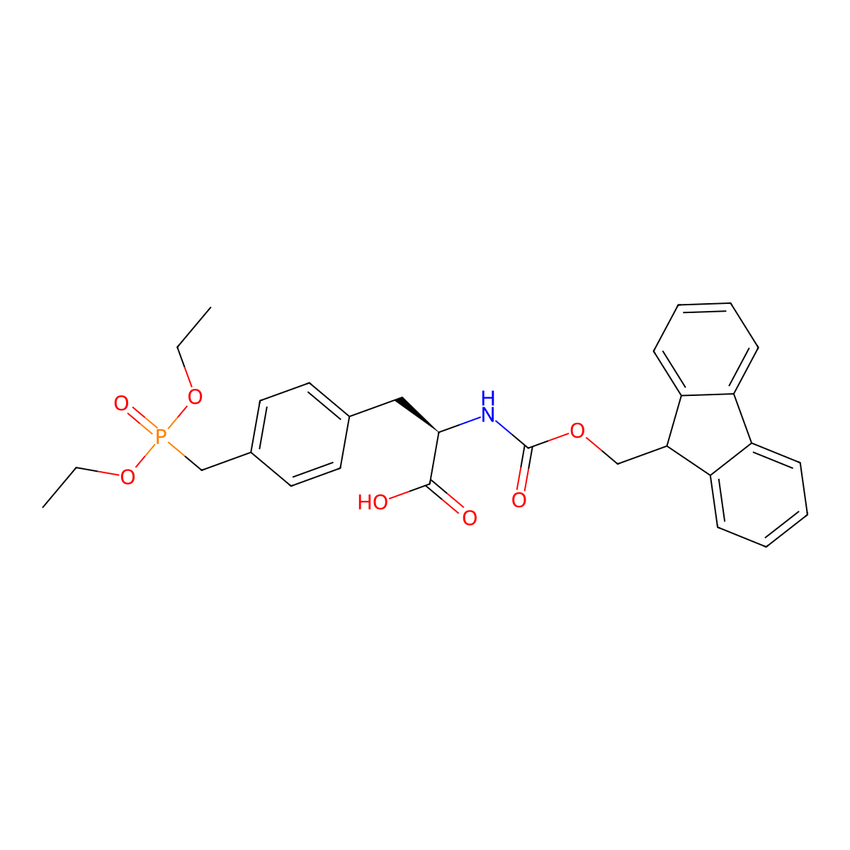 Fmoc-4-diethylphosphomethyl-D-phenylalanine molecular structure, CAS 215600-05-8