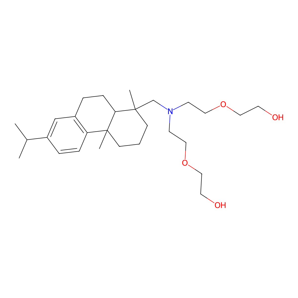 2-[2-[(1,4a-Dimethyl-7-propan-2-yl-2,3,4,9,10,10a-hexahydrophenanthren-1-yl)methyl-[2-(2-hydroxyethoxy)ethyl]amino]ethoxy]ethanol molecular structure, CAS 215603-39-7