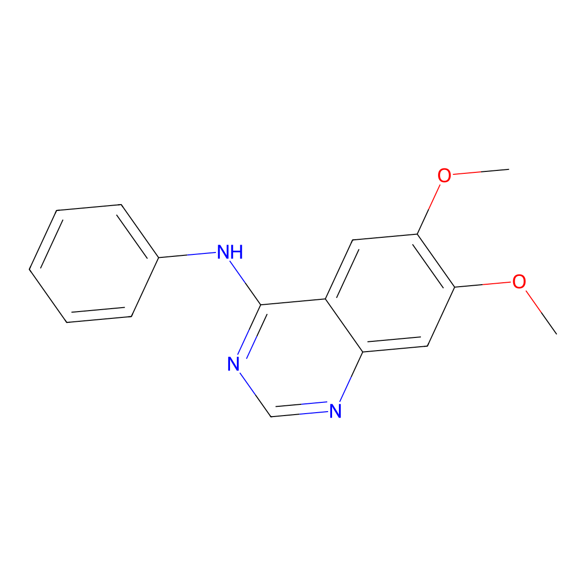 6,7-dimethoxy-N-phenylquinazolin-4-amine molecular structure, CAS 21561-09-1