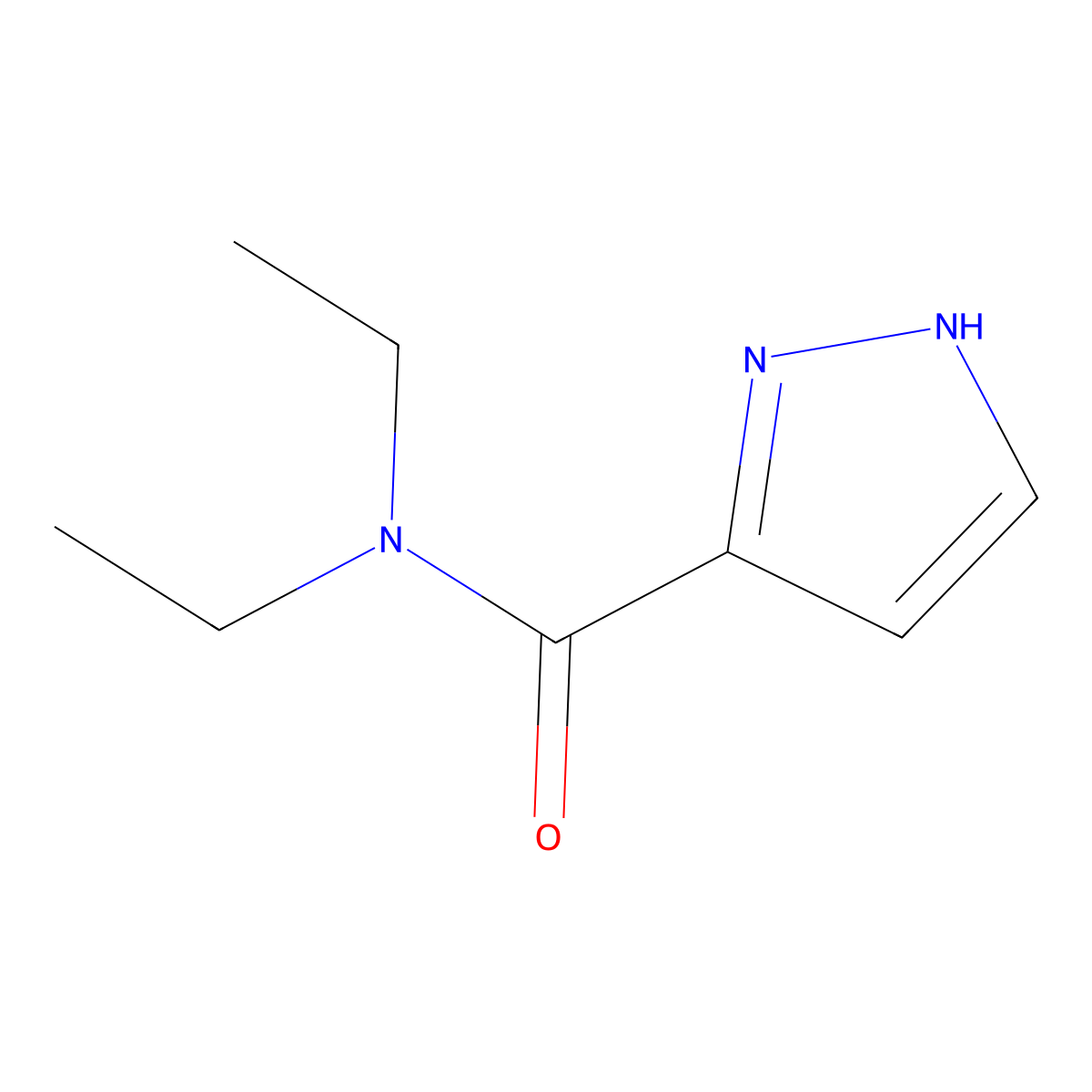 N,N-diethyl-1H-pyrazole-3-carboxamide molecular structure, CAS 215610-27-8