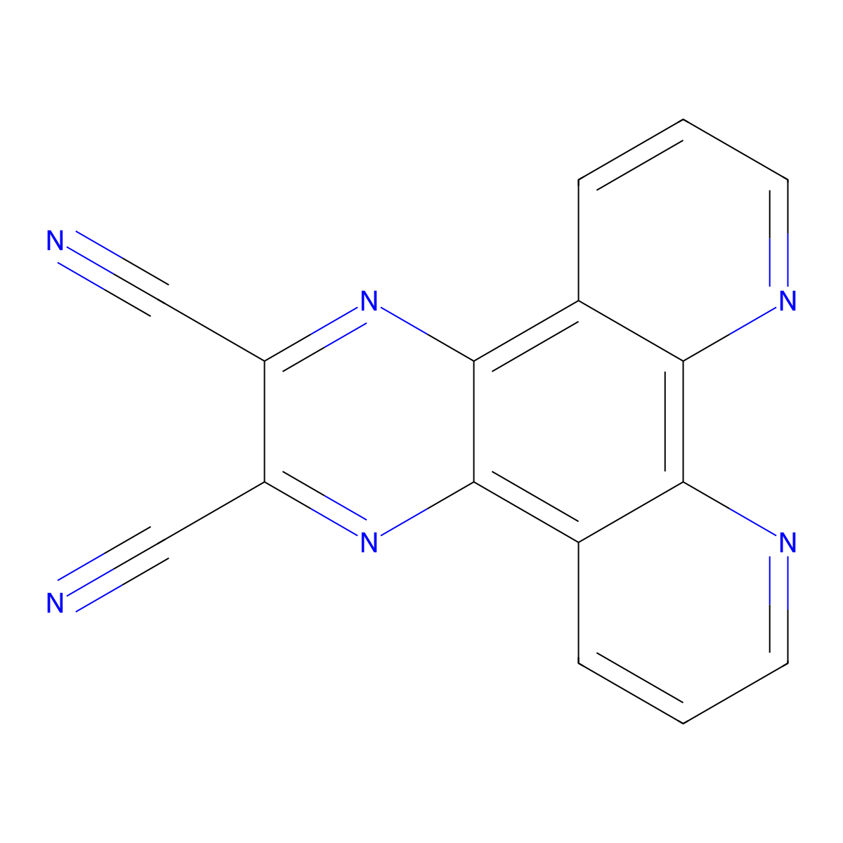 Pyrazino(2,3-f)(1,10)phenanthroline-2,3-dicarbonitrile molecular structure, CAS 215611-93-1