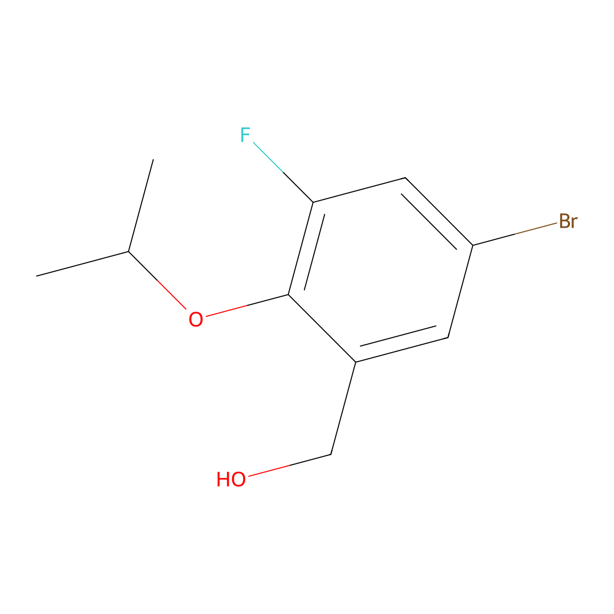 (5-Bromo-3-fluoro-2-isopropoxyphenyl)methanol molecular structure, CAS 2156117-65-4