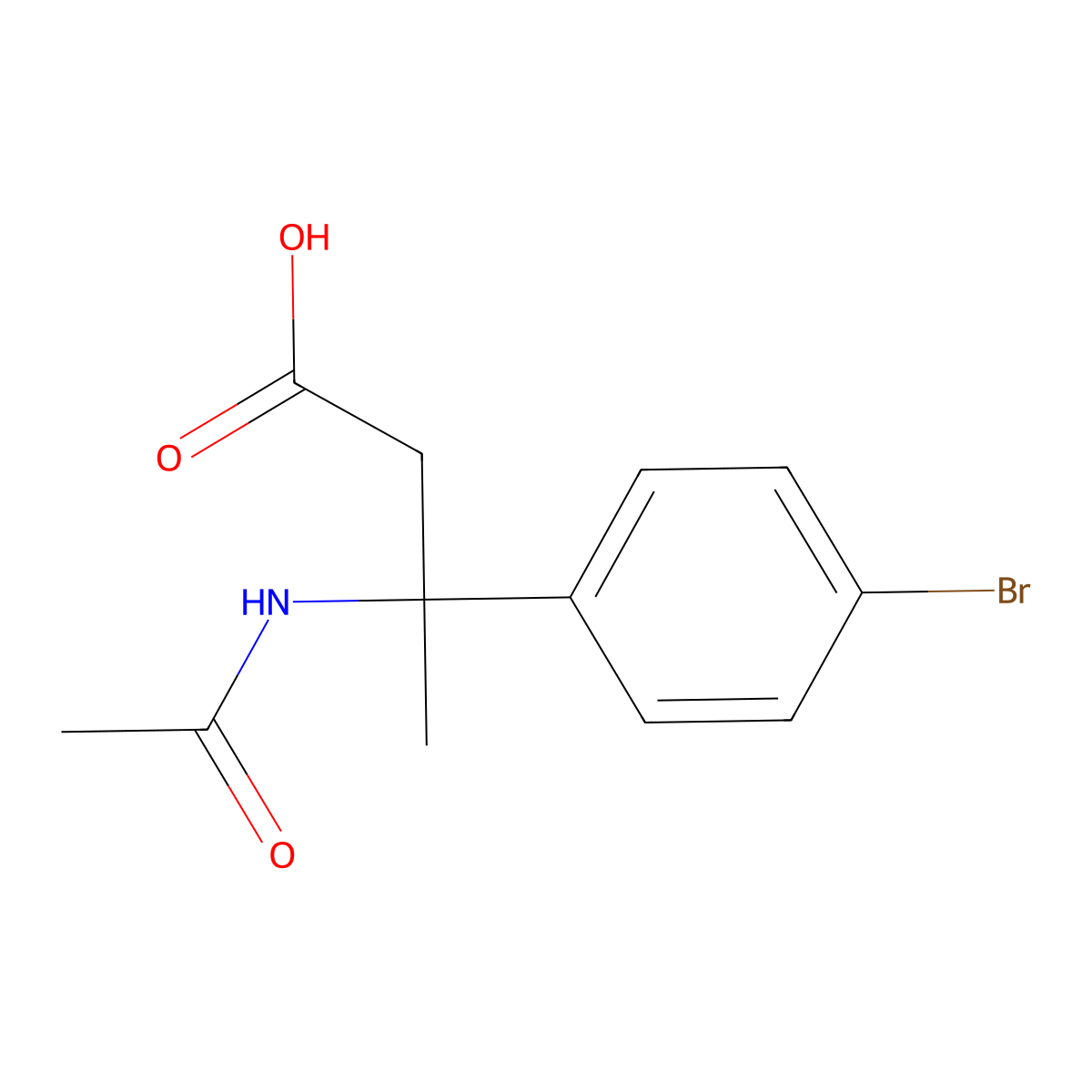 3-(4-Bromophenyl)-3-acetamidobutanoic acid molecular structure, CAS 2156173-19-0