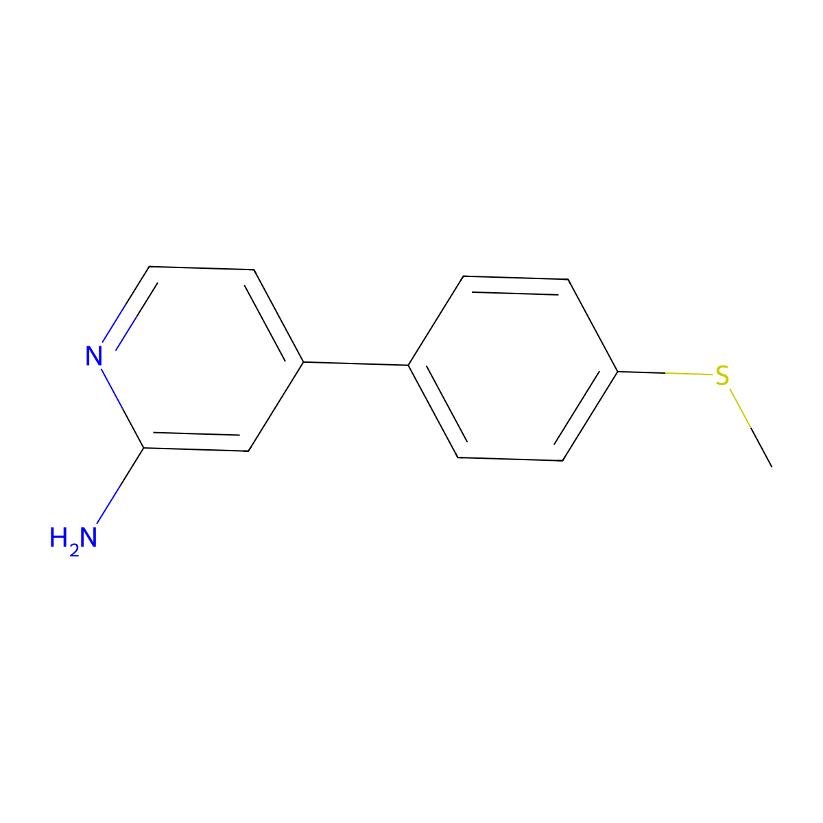 4-[4-(Methylthio)phenyl]-2-pyridinamine molecular structure, CAS 2156177-24-9
