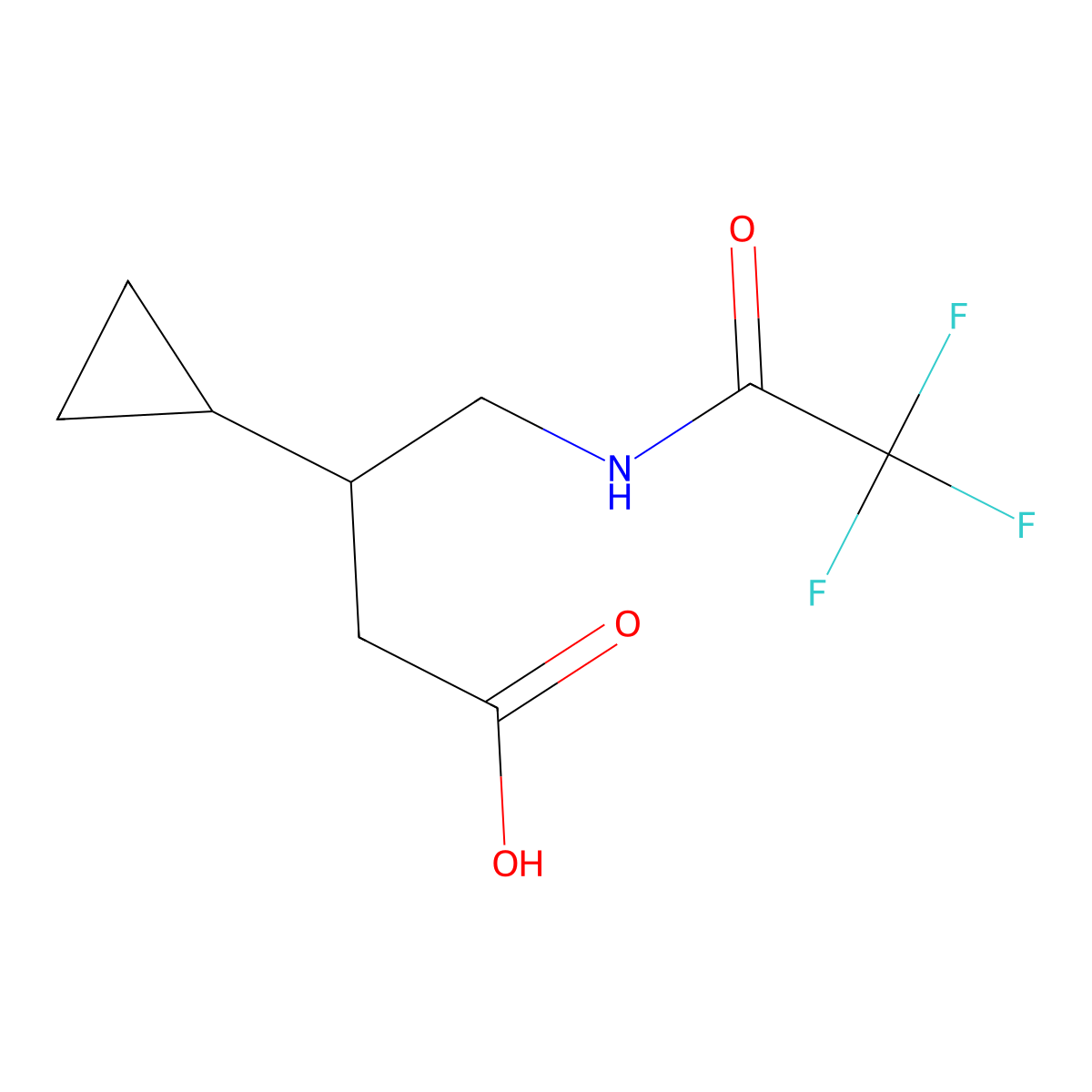 3-Cyclopropyl-4-(trifluoroacetamido)butanoic acid molecular structure, CAS 2156183-04-7