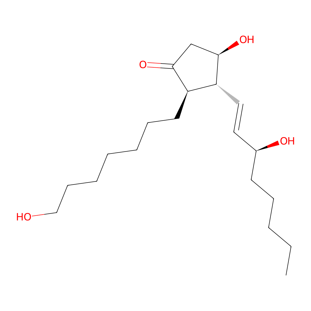 (11alpha,13E,15S)-1,11,15-Trihydroxyprost-13-en-9-one molecular structure, CAS 21562-57-2