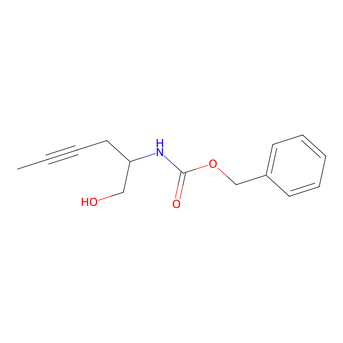 benzyl N-(1-hydroxyhex-4-yn-2-yl)carbamate molecular structure, CAS 2156226-11-6