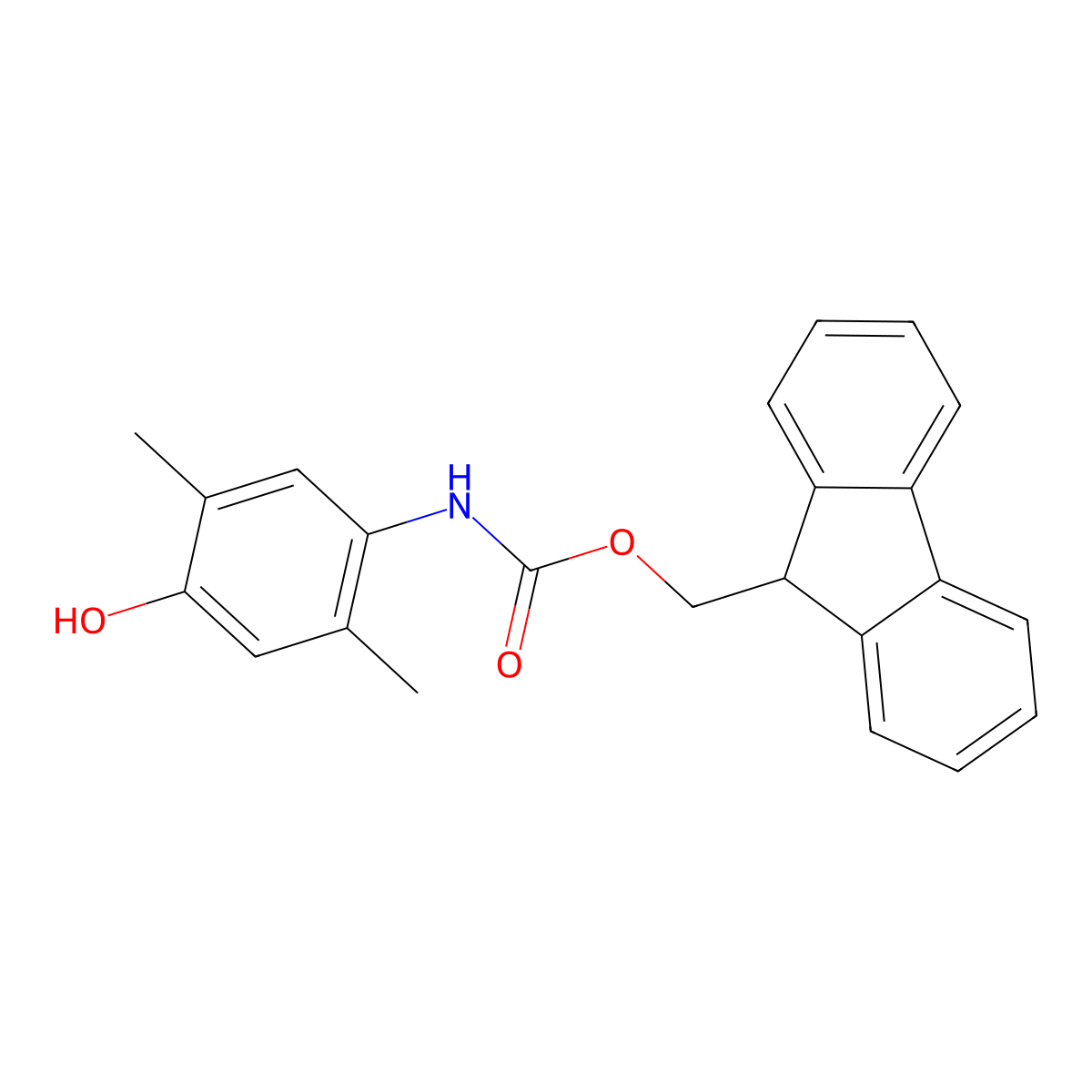(9H-fluoren-9-yl)methyl N-(4-hydroxy-2,5-dimethylphenyl)carbamate molecular structure, CAS 2156231-20-6