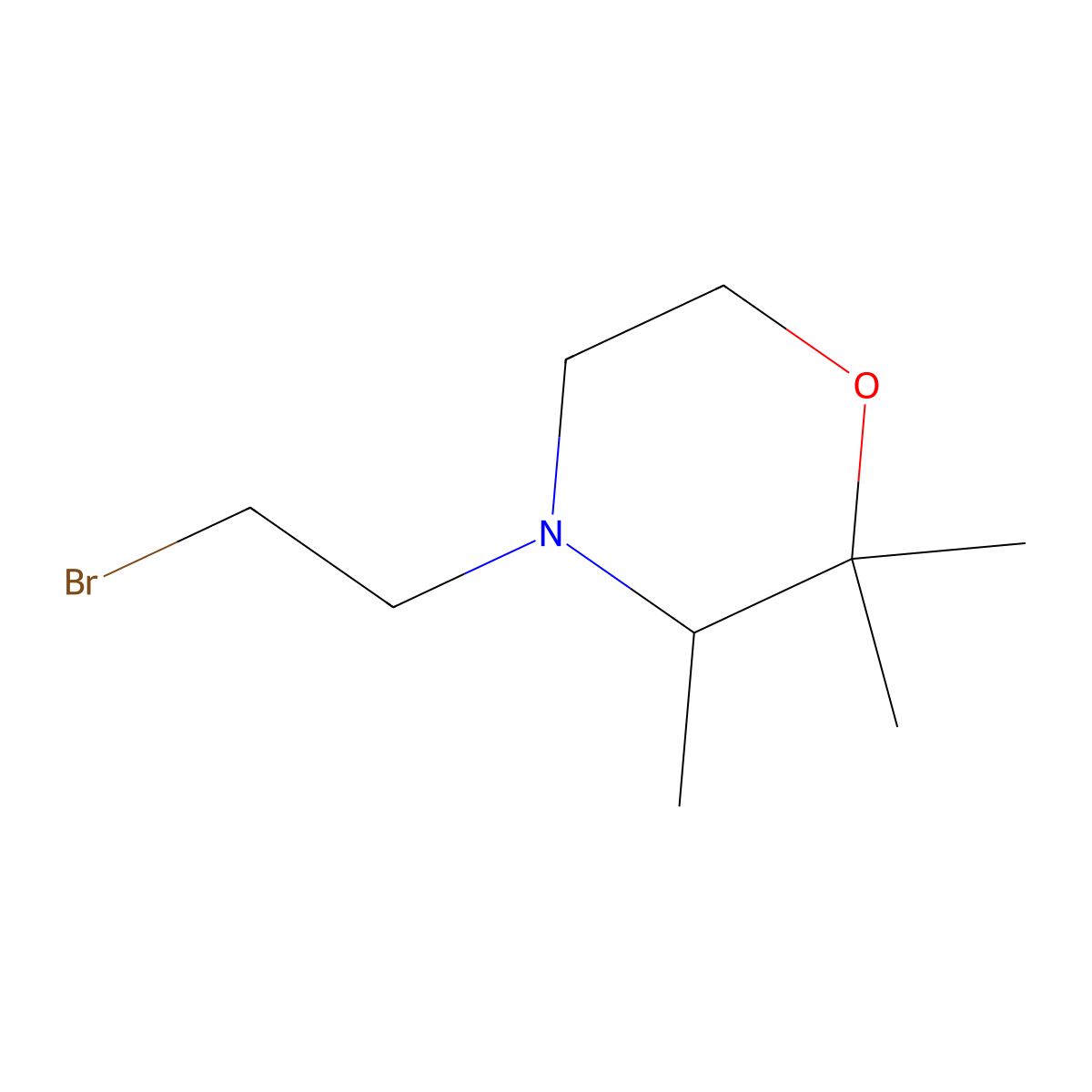 4-(2-Bromoethyl)-2,2,3-trimethylmorpholine molecular structure, CAS 2156289-88-0