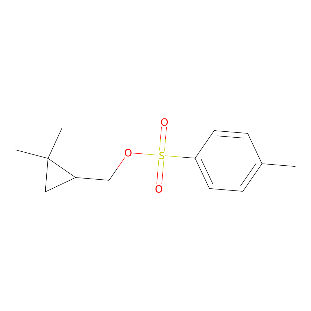 (2,2-Dimethylcyclopropyl)methyl 4-methylbenzene-1-sulfonate molecular structure, CAS 2156292-64-5