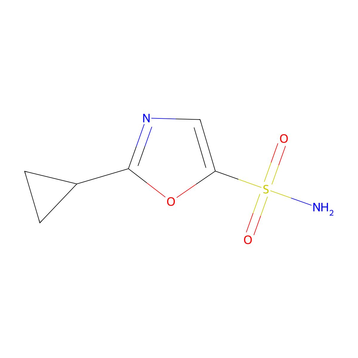 2-Cyclopropyl-1,3-oxazole-5-sulfonamide molecular structure, CAS 2156325-79-8