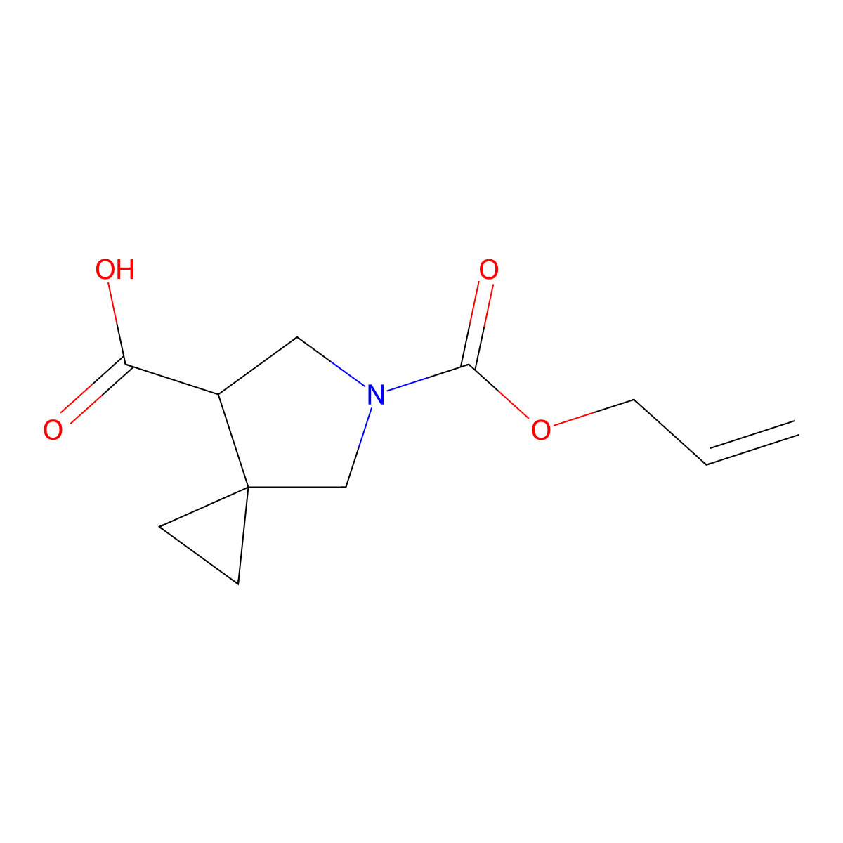 5-[(Prop-2-en-1-yloxy)carbonyl]-5-azaspiro[2.4]heptane-7-carboxylic acid molecular structure, CAS 2156362-71-7