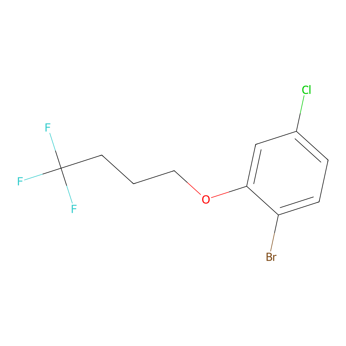 1-Bromo-4-chloro-2-(4,4,4-trifluoro-butoxy)-benzene molecular structure, CAS 2156366-27-5