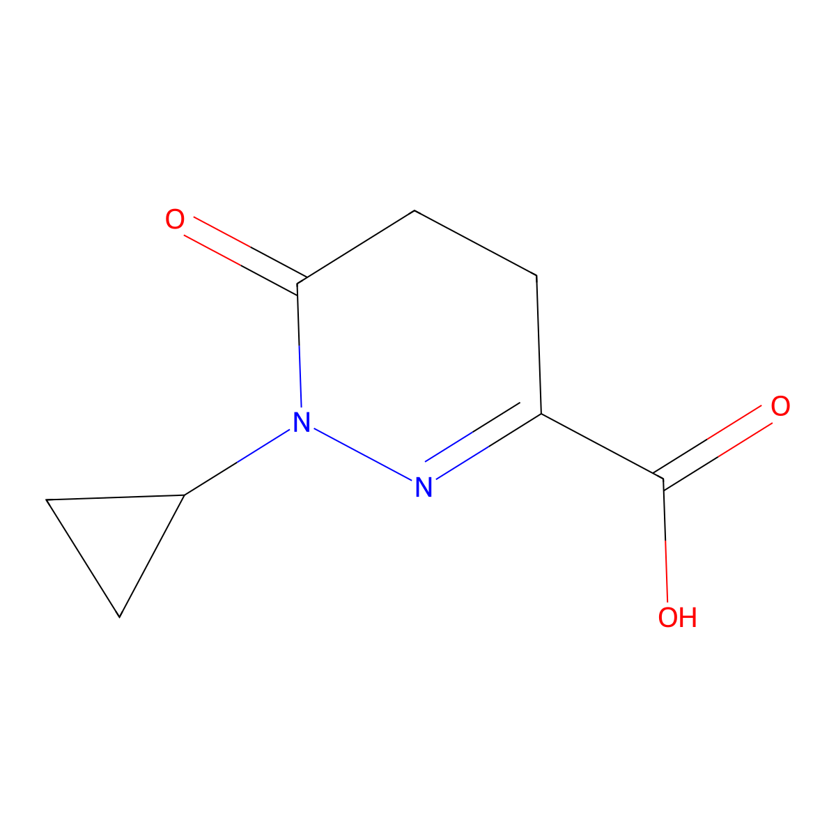 1-Cyclopropyl-6-oxo-1,4,5,6-tetrahydropyridazine-3-carboxylic acid molecular structure, CAS 2156380-49-1