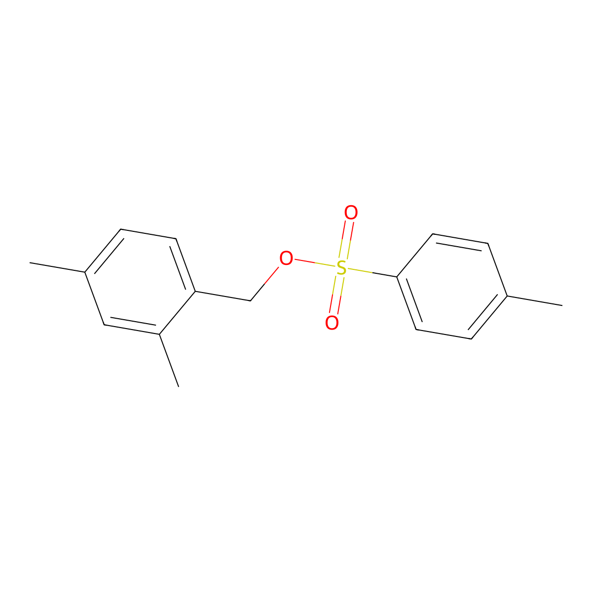 (2,4-Dimethylphenyl)methyl 4-methylbenzene-1-sulfonate molecular structure, CAS 2156413-83-9