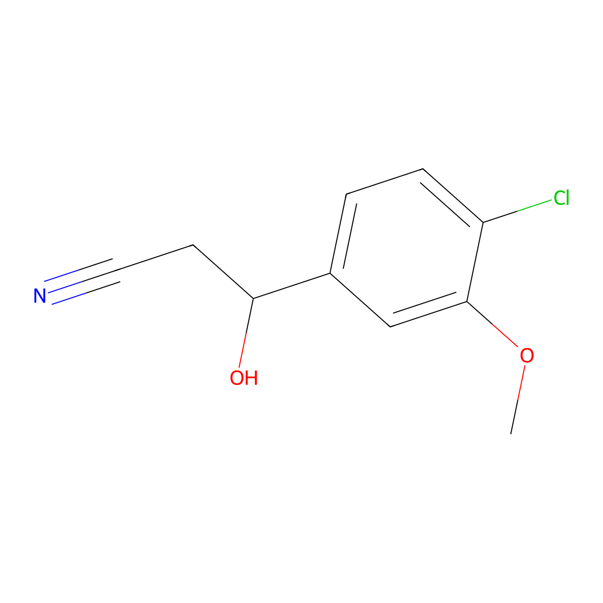 3-(4-Chloro-3-methoxyphenyl)-3-hydroxypropanenitrile molecular structure, CAS 2156416-60-1