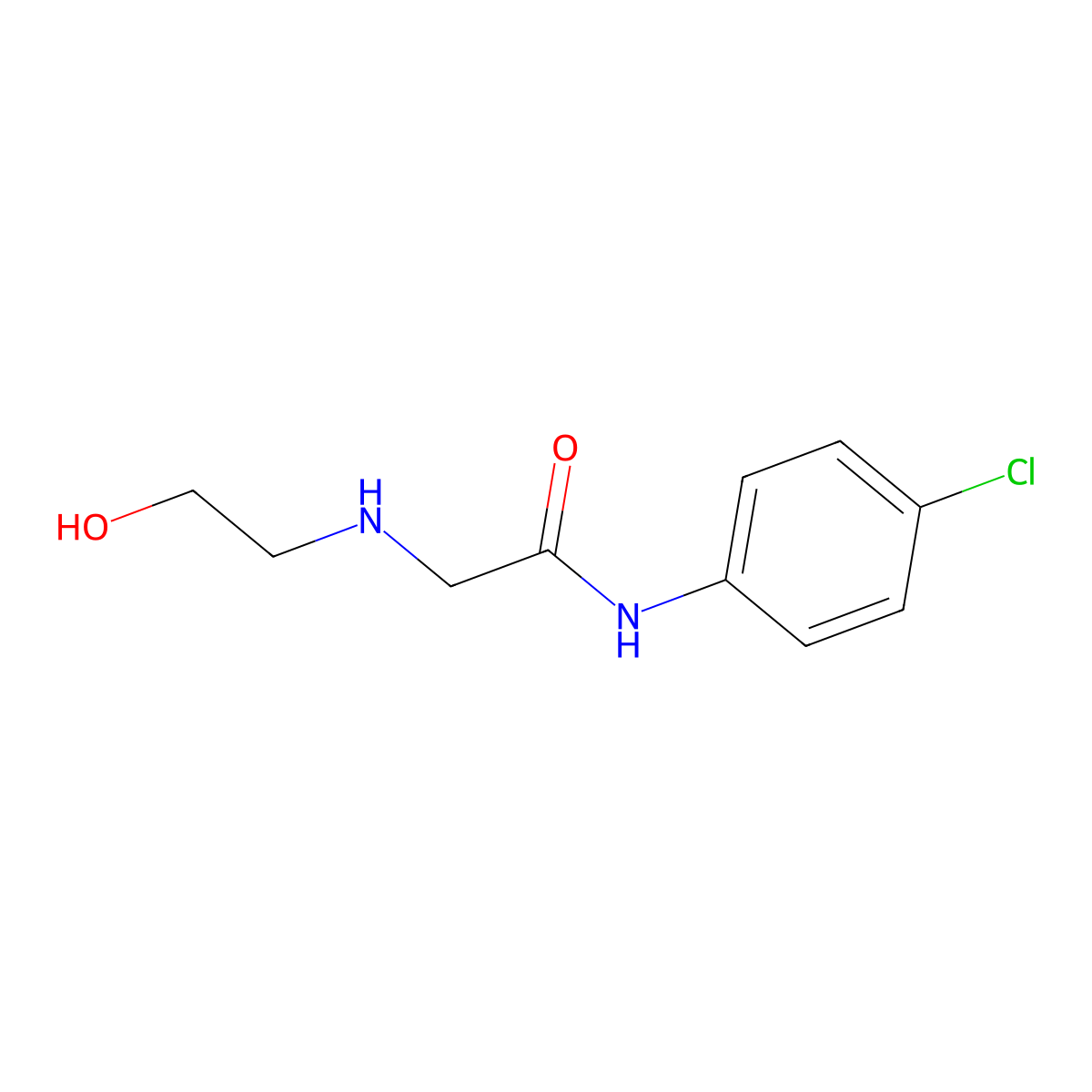 2-(2-Hydroxyethylamino)-N-(4-chlorophenyl)acetamide molecular structure, CAS 215649-69-7
