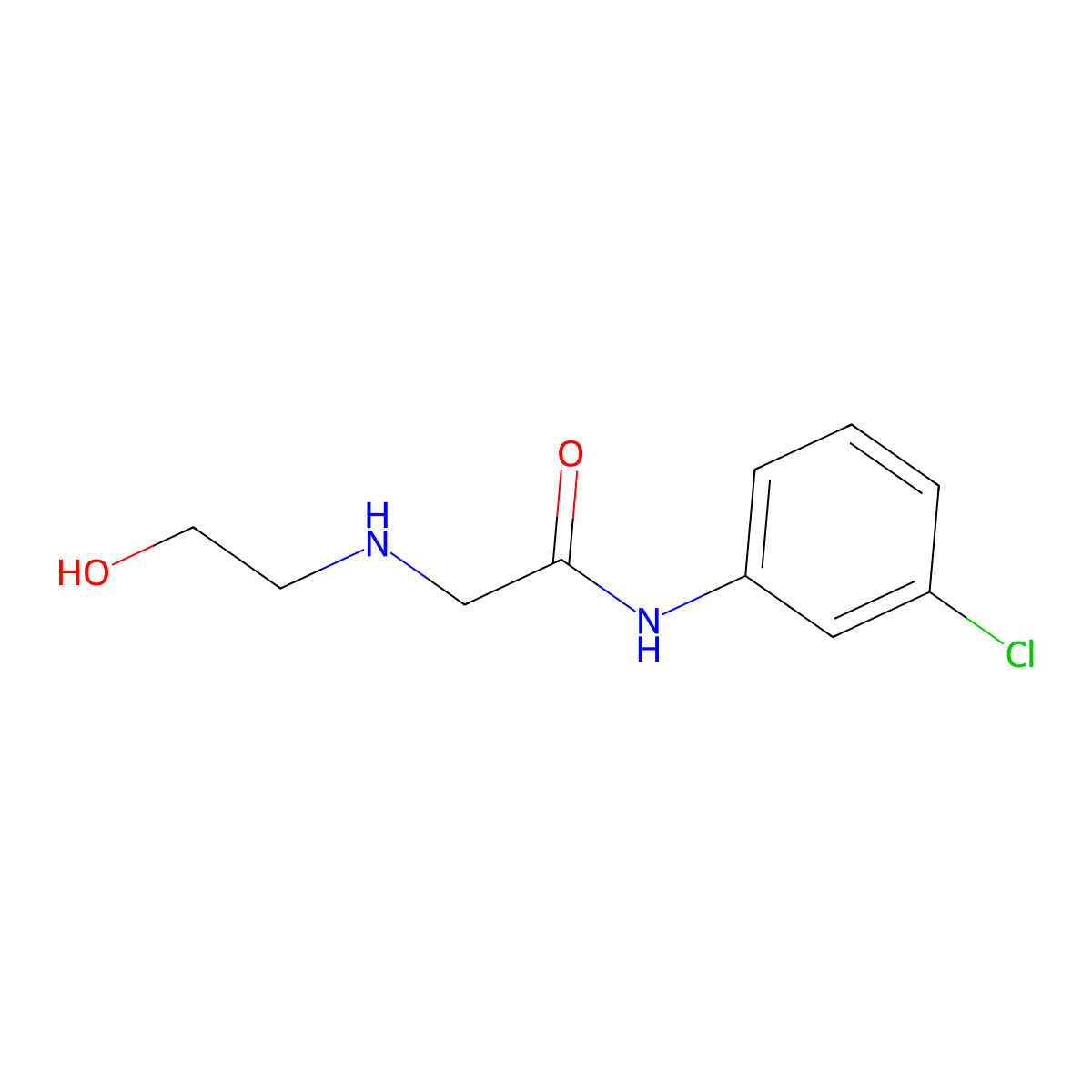 N-(3-Chlorophenyl)-2-((2-hydroxyethyl)amino)acetamide molecular structure, CAS 215649-70-0