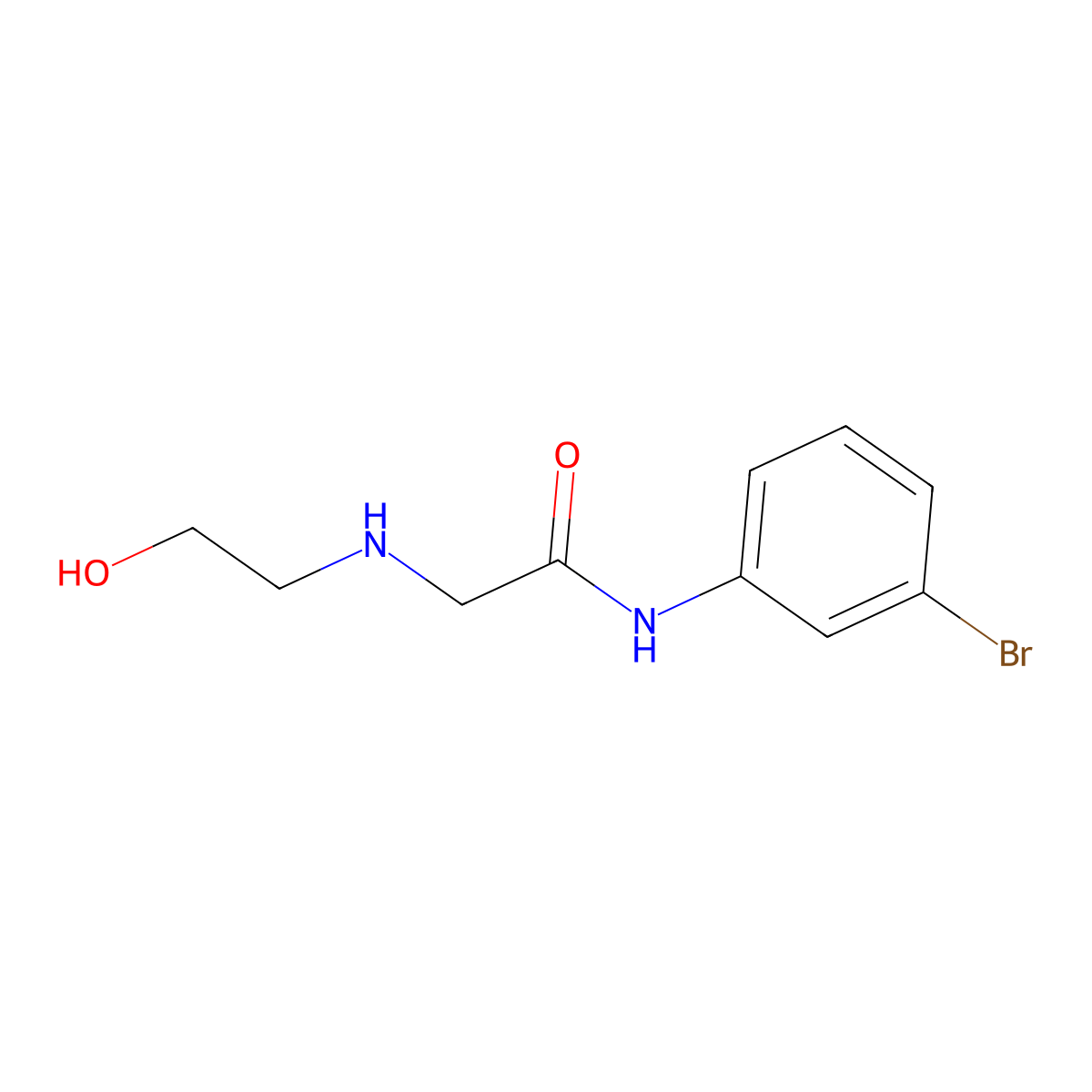 2-(2-Hydroxyethylamino)-N-(3-bromophenyl)acetamide molecular structure, CAS 215649-75-5